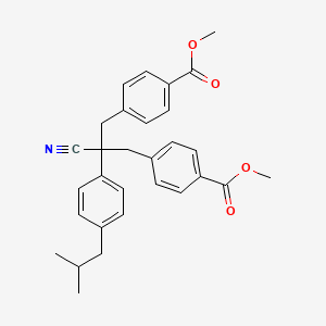 Methyl 4-[2-cyano-3-(4-methoxycarbonylphenyl)-2-[4-(2-methylpropyl)phenyl]propyl]benzoate