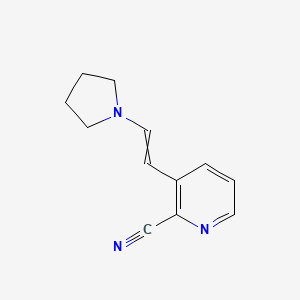 molecular formula C12H13N3 B12515191 3-[(1E)-2-(pyrrolidin-1-yl)ethenyl]pyridine-2-carbonitrile 