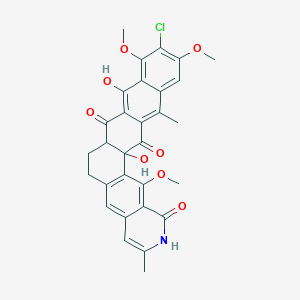 molecular formula C30H26ClNO8 B1251522 20-Chloro-1,17-dihydroxy-3,19,21-trimethoxy-7,24-dimethyl-6-azahexacyclo[12.12.0.02,11.04,9.016,25.018,23]hexacosa-2(11),3,7,9,16,18,20,22,24-nonaene-5,15,26-trione 