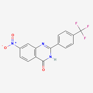 molecular formula C15H8F3N3O3 B12515280 7-nitro-2-[4-(trifluoromethyl)phenyl]-3H-quinazolin-4-one 