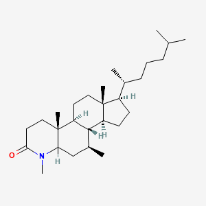 molecular formula C28H49NO B1251533 (1R,3aS,3bS,4S,9aR,9bS,11aR)-4,6,9a,11a-tetramethyl-1-[(2R)-6-methylheptan-2-yl]-2,3,3a,3b,4,5,5a,8,9,9b,10,11-dodecahydro-1H-indeno[5,4-f]quinolin-7-one 