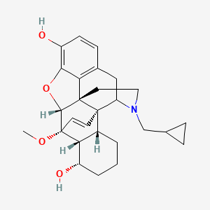 molecular formula C27H33NO4 B1251534 (1S,2S,14R,15R,16R,17S,21R)-5-(cyclopropylmethyl)-15-methoxy-13-oxa-5-azaheptacyclo[13.6.2.12,8.01,6.02,14.016,21.012,24]tetracosa-8(24),9,11,22-tetraene-11,17-diol 