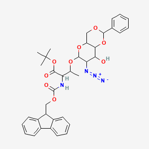 Tert-butyl 3-({7-azido-8-hydroxy-2-phenyl-hexahydro-2H-pyrano[3,2-D][1,3]dioxin-6-YL}oxy)-2-{[(9H-fluoren-9-ylmethoxy)carbonyl]amino}butanoate