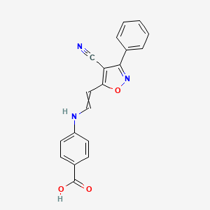 4-{[2-(4-Cyano-3-phenyl-1,2-oxazol-5-yl)ethenyl]amino}benzoic acid