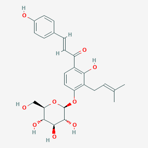 molecular formula C26H30O9 B1251543 3'-(3-methyl-2-butenyl)-4'-O-beta-D-glucopyranosyl-4,2'-dihydroxychalcone 