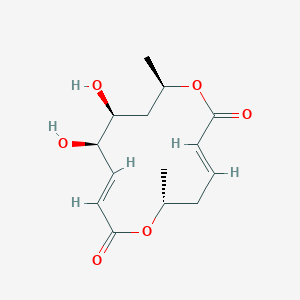 molecular formula C14H20O6 B1251565 (3E,6R,9E,11R,12S,14R)-11,12-dihydroxy-6,14-dimethyl-1,7-dioxacyclotetradeca-3,9-diene-2,8-dione 
