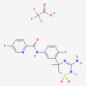 N-[3-(3-amino-2,5-dimethyl-1,1-dioxo-6H-1,2,4-thiadiazin-5-yl)-4-fluorophenyl]-5-fluoropyridine-2-carboxamide;2,2,2-trifluoroacetic acid