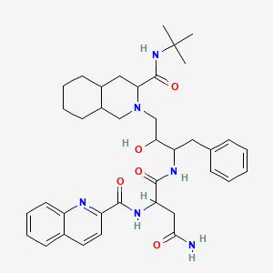 N-[4-[3-[(tert-butylamino)-oxomethyl]-3,4,4a,5,6,7,8,8a-octahydro-1H-isoquinolin-2-yl]-3-hydroxy-1-phenylbutan-2-yl]-2-[[oxo(2-quinolinyl)methyl]amino]butanediamide