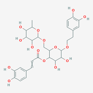 6-[2-(3,4-Dihydroxyphenyl)ethoxy]-4,5-dihydroxy-2-{[(3,4,5-trihydroxy-6-methyloxan-2-yl)oxy]methyl}oxan-3-yl 3-(3,4-dihydroxyphenyl)prop-2-enoate