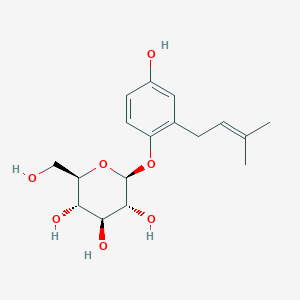 molecular formula C17H24O7 B1251580 (2R,3S,4S,5R,6S)-2-(hydroxymethyl)-6-[4-hydroxy-2-(3-methylbut-2-enyl)phenoxy]oxane-3,4,5-triol 