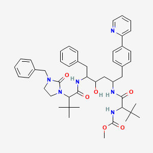 molecular formula C47H60N6O6 B1251590 methyl N-[1-[[5-[[2-(3-benzyl-2-oxoimidazolidin-1-yl)-3,3-dimethylbutanoyl]amino]-4-hydroxy-6-phenyl-1-(4-pyridin-2-ylphenyl)hexan-2-yl]amino]-3,3-dimethyl-1-oxobutan-2-yl]carbamate CAS No. 854758-17-1