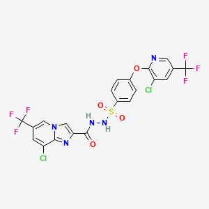 8-chloro-N'-(4-{[3-chloro-5-(trifluoromethyl)pyridin-2-yl]oxy}benzenesulfonyl)-6-(trifluoromethyl)imidazo[1,2-a]pyridine-2-carbohydrazide