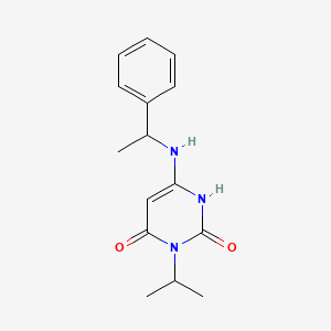 3-isopropyl-6-[(1-phenylethyl)amino]-1H-pyrimidine-2,4-dione