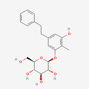 molecular formula C21H26O7 B1251603 藤本素 B 3'-β-D-吡喃葡萄糖苷 