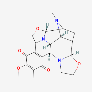 molecular formula C21H25N3O5 B1251616 (1R,3R,13R,18R,23R)-9-methoxy-10,22-dimethyl-4,17-dioxa-2,14,22-triazaheptacyclo[11.10.0.02,6.03,21.07,12.014,18.019,23]tricosa-7(12),9-diene-8,11-dione 