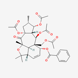 molecular formula C35H42O12 B1251669 3,5,15,17-O-Tetraacetyl-7-O-benzoylcheiradone 