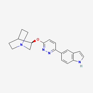 B1251678 (R)-3-((6-(1H-Indol-5-yl)pyridazin-3-yl)oxy)quinuclidine CAS No. 855291-54-2