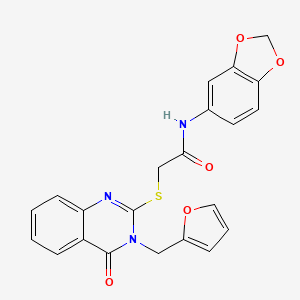 N-(Benzo[d][1,3]dioxol-5-yl)-2-((3-(furan-2-ylmethyl)-4-oxo-3,4-dihydroquinazolin-2-yl)thio)acetamide