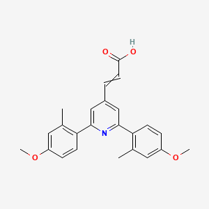 3-[2,6-Bis(4-methoxy-2-methylphenyl)pyridin-4-yl]prop-2-enoic acid