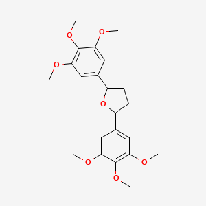 molecular formula C22H28O7 B1251733 2,5-bis(3,4,5-trimethoxyphenyl)oxolane 