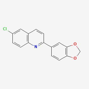 molecular formula C16H10ClNO2 B12517644 2-(Benzo[d][1,3]dioxol-5-yl)-6-chloroquinoline 