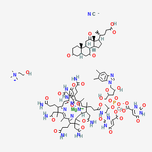 molecular formula C107H145CoMgN21O32P B1251781 Choline, dehydrocholic acid, magnesium orotate, orotic acid, Vitamin B12 drug combination CAS No. 77648-60-3