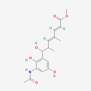molecular formula C18H23NO6 B1251788 methyl (2E,4E)-7-(3-acetamido-2,5-dihydroxyphenyl)-7-hydroxy-4,6-dimethylhepta-2,4-dienoate 