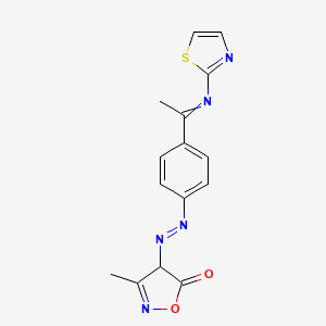 3-Methyl-4-[(E)-{4-[N-(1,3-thiazol-2-yl)ethanimidoyl]phenyl}diazenyl]-1,2-oxazol-5(4H)-one