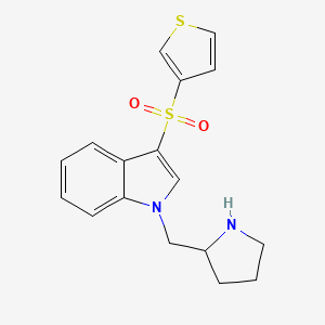 1H-Indole, 1-(2-pyrrolidinylmethyl)-3-(3-thienylsulfonyl)-