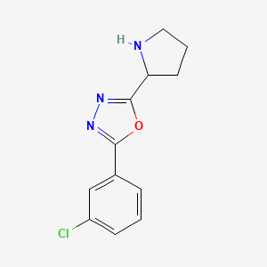 2-(3-Chlorophenyl)-5-(pyrrolidin-2-yl)-1,3,4-oxadiazole