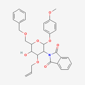 2-{6-[(Benzyloxy)methyl]-5-hydroxy-2-(4-methoxyphenoxy)-4-(prop-2-en-1-yloxy)oxan-3-yl}isoindole-1,3-dione