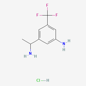 molecular formula C9H12ClF3N2 B12518090 3-(1-Aminoethyl)-5-(trifluoromethyl)aniline hydrochloride 