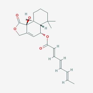 (2E,4E)-2,4,6-Octatrienoic acid [(5R)-1,3,5,5aalpha,6,7,8,9,9a,9balpha-decahydro-9balpha-hydroxy-6,6,9abeta-trimethyl-1-oxonaphtho[1,2-c]furan]-5beta-yl ester