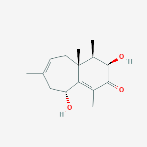 molecular formula C15H22O3 B1251833 (3R,4R,4aR,9R)-3,9-Dihydroxy-1,4,4a,7-tetramethyl-3,4,4a,5,8,9-hexahydro-2H-benzocycloheptene-2-one 
