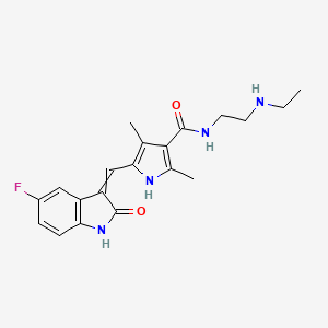 N-[2-(ethylamino)ethyl]-5-[(5-fluoro-2-oxo-1H-indol-3-ylidene)methyl]-2,4-dimethyl-1H-pyrrole-3-carboxamide