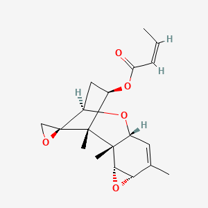 molecular formula C19H24O5 B1251883 [(1S,2R,3R,5S,8R,10R,12R,13S)-1,2,6-trimethylspiro[4,9-dioxatetracyclo[8.2.1.02,8.03,5]tridec-6-ene-13,2'-oxirane]-12-yl] (Z)-but-2-enoate 
