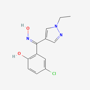 4-chloro-2-[(E)-C-(1-ethylpyrazol-4-yl)-N-hydroxycarbonimidoyl]phenol