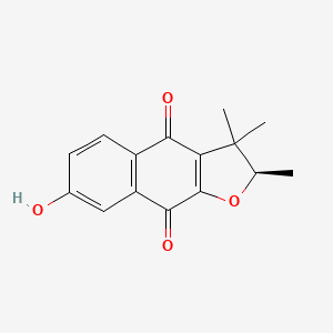 molecular formula C15H14O4 B1251890 (3R)-7-hydroxy-alpha-dunnione 