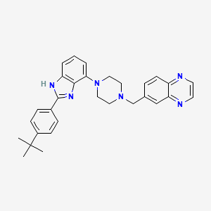 molecular formula C30H32N6 B1251892 6-[[4-[2-(4-tert-butylphenyl)-1H-benzimidazol-4-yl]piperazin-1-yl]methyl]quinoxaline 