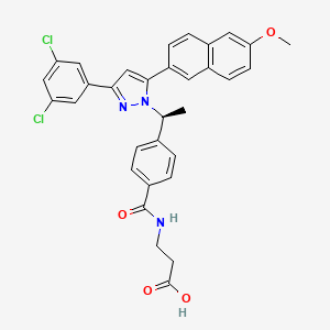 (S)-3-(4-(1-(3-(3,5-Dichlorophenyl)-5-(6-methoxynaphthalen-2-yl)-1H-pyrazol-1-yl)ethyl)benzamido)propanoic acid
