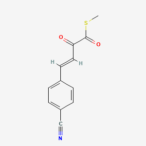 molecular formula C12H9NO2S B12518980 (E)-S-methyl 4-(4-cyanophenyl)-2-oxobut-3-enethioate 