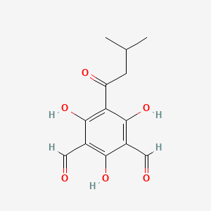 molecular formula C13H14O6 B1251899 2,4,6-Trihydroxy-5-(3-methylbutanoyl)benzene-1,3-dicarbaldehyde 