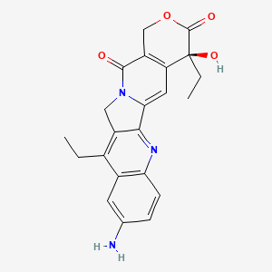 molecular formula C22H21N3O4 B1251918 (19S)-7-amino-10,19-diethyl-19-hydroxy-17-oxa-3,13-diazapentacyclo[11.8.0.02,11.04,9.015,20]henicosa-1(21),2,4(9),5,7,10,15(20)-heptaene-14,18-dione 