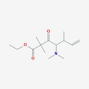 molecular formula C14H25NO3 B12519295 6-Heptenoic acid, 4-(dimethylamino)-2,2,5-trimethyl-3-oxo-, ethyl ester CAS No. 651713-26-7