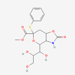 methyl 2-oxo-6-phenylsulfanyl-4-(1,2,3-trihydroxypropyl)-3a,4,7,7a-tetrahydro-3H-pyrano[3,4-d][1,3]oxazole-6-carboxylate