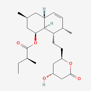 molecular formula C24H38O5 B1251956 (S)-2-Methyl-butyric acid (1S,3S,4aR,7S,8S,8aS)-8-[2-((2R,4R)-4-hydroxy-6-oxo-tetrahydro-pyran-2-yl)-ethyl]-3,7-dimethyl-1,2,3,4,4a,7,8,8a-octahydro-naphthalen-1-yl ester 