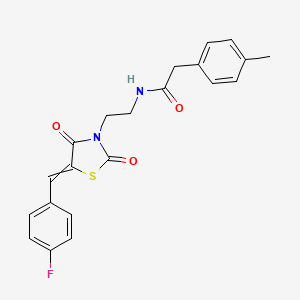 molecular formula C21H19FN2O3S B12519565 N-(2-{5-[(4-fluorophenyl)methylidene]-2,4-dioxo-1,3-thiazolidin-3-yl}ethyl)-2-(4-methylphenyl)acetamide 