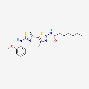 N-[5-[2-(2-methoxyanilino)-4-thiazolyl]-4-methyl-2-thiazolyl]heptanamide