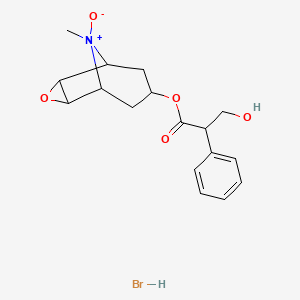 molecular formula C17H22BrNO5 B12519998 (9-Methyl-9-oxido-3-oxa-9-azoniatricyclo[3.3.1.02,4]nonan-7-yl) 3-hydroxy-2-phenylpropanoate;hydrobromide CAS No. 1219375-42-4