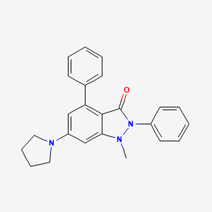 molecular formula C24H23N3O B12520010 1-Methyl-2,4-diphenyl-6-pyrrolidin-1-ylindazol-3-one 